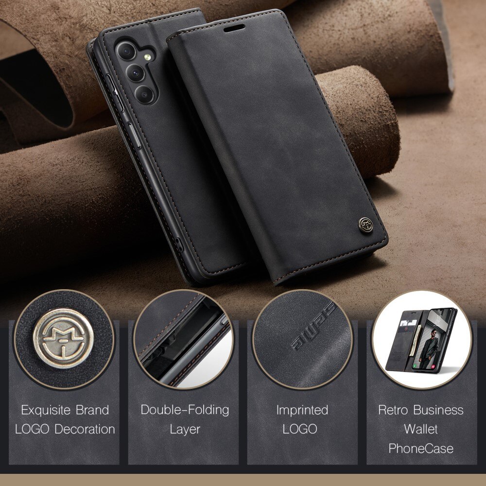 Slim Bookcover Hoesje Samsung Galaxy A15 Zwart