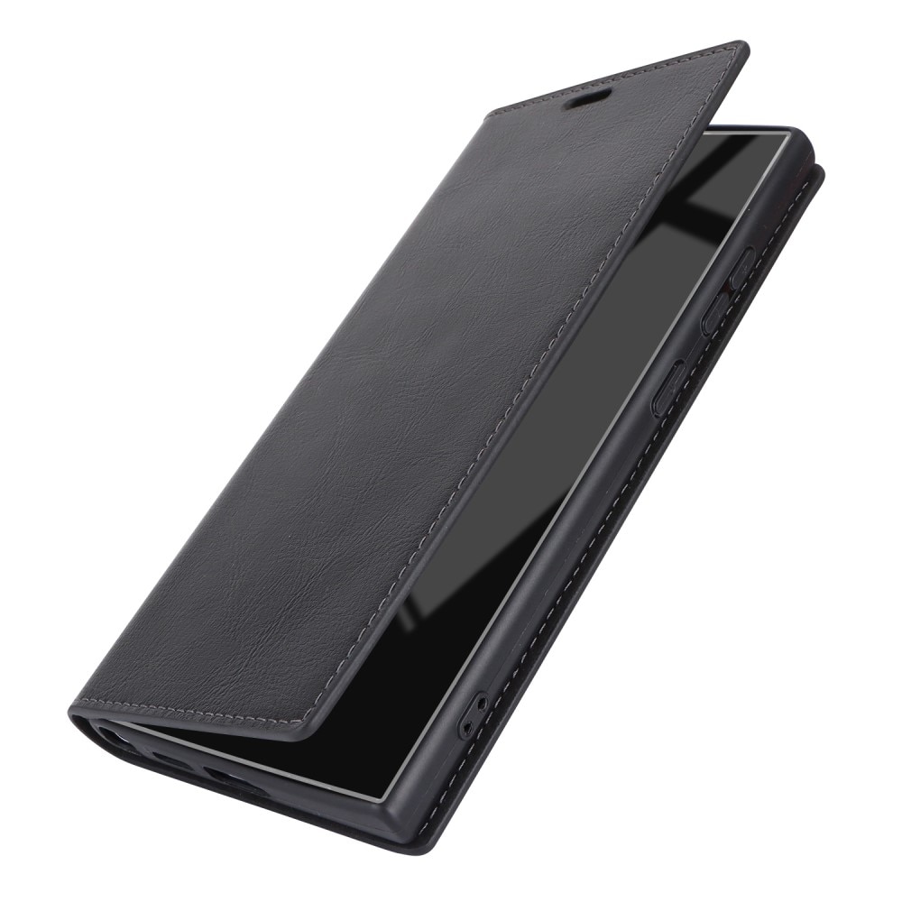 Samsung Galaxy S24 Ultra Mobielhoesje Echt Leer zwart