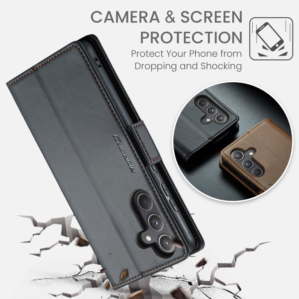 RFID blocking Slim Bookcover Hoesje Samsung Galaxy A55 Zwart