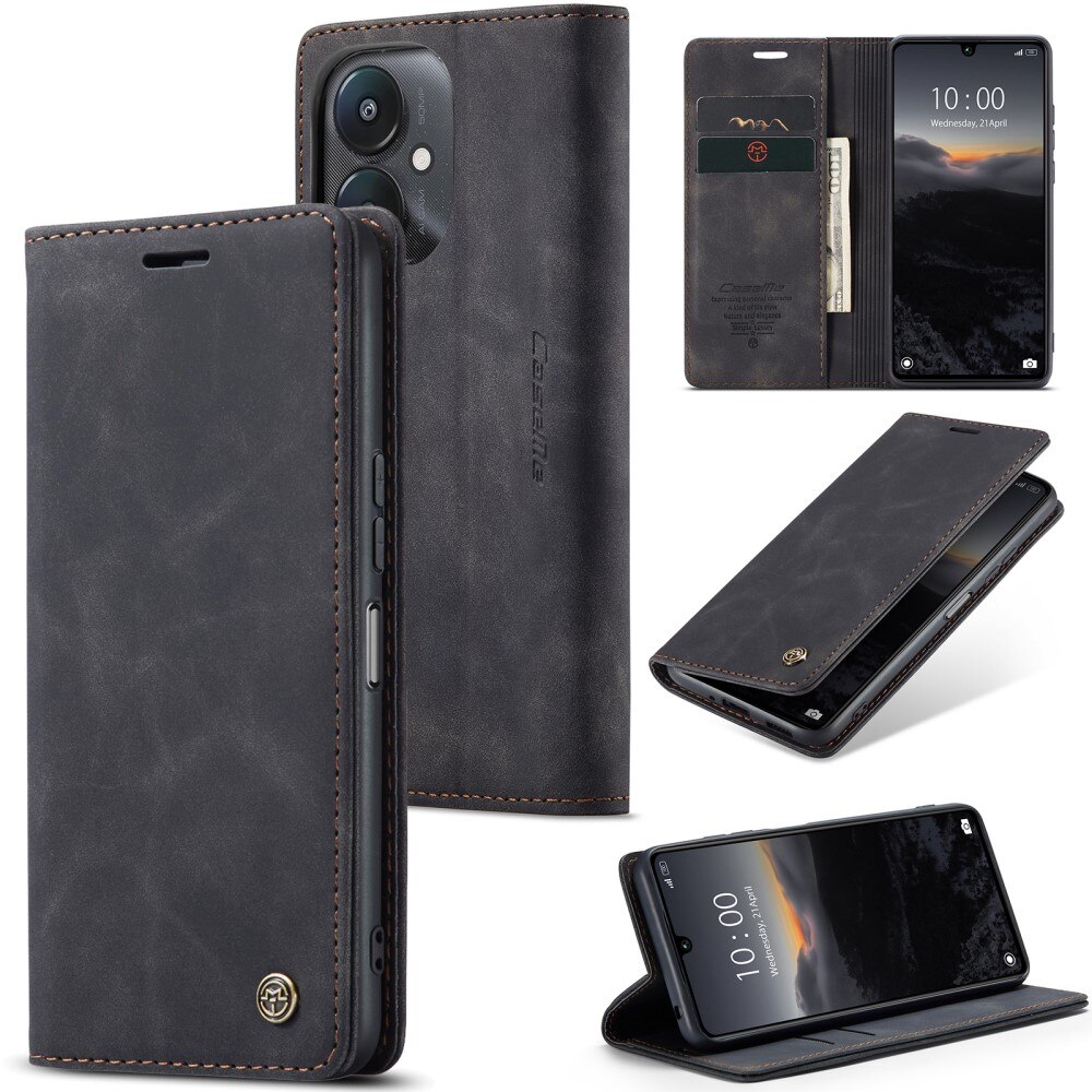 Slim Bookcover hoesje Xiaomi Redmi 13C zwart