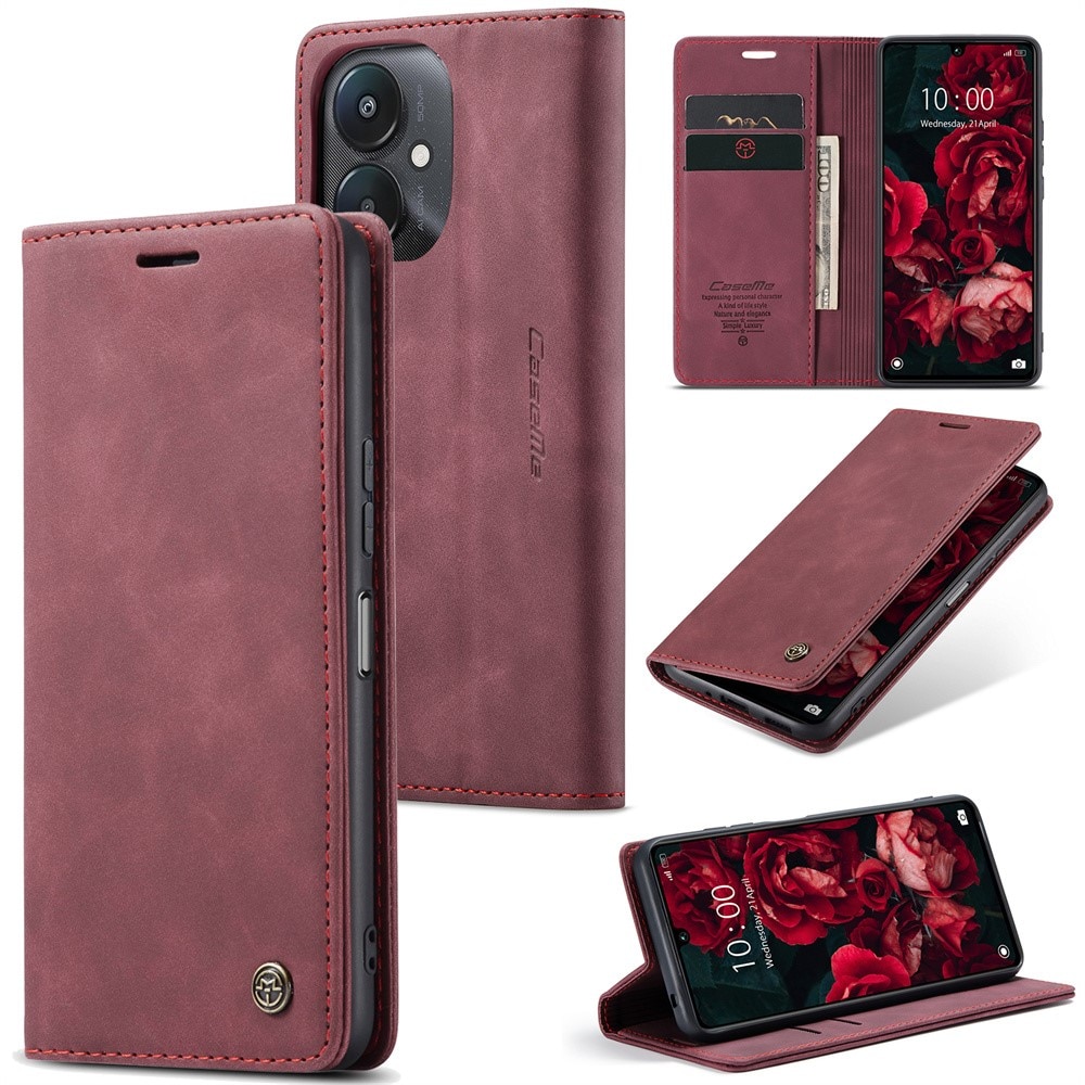 Slim Bookcover hoesje Xiaomi Redmi 13C rood