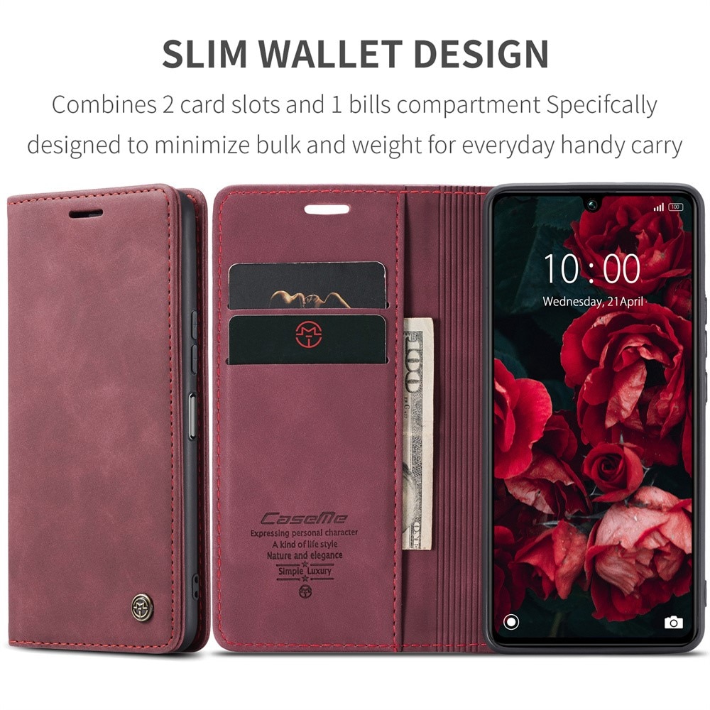 Slim Bookcover hoesje Xiaomi Redmi 13C rood