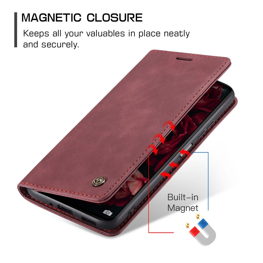 Slim Bookcover hoesje Xiaomi Redmi 13C rood