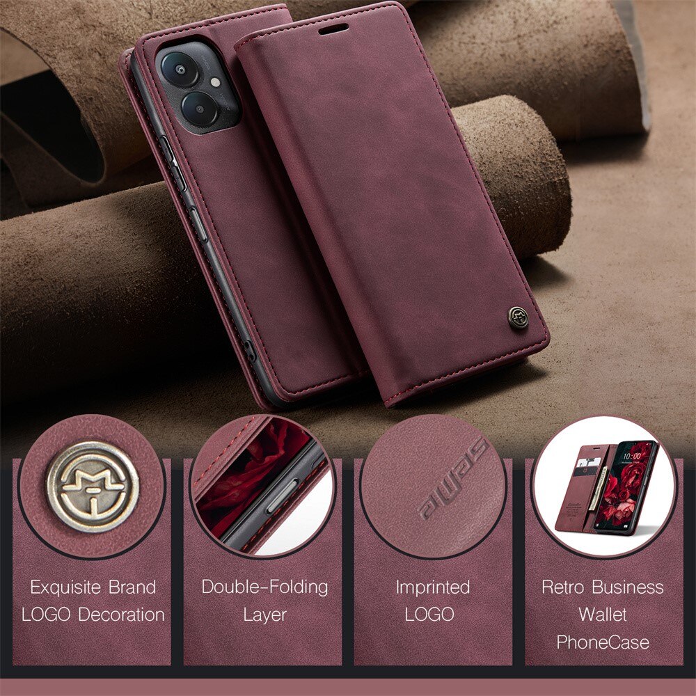 Slim Bookcover hoesje Xiaomi Redmi 13C rood