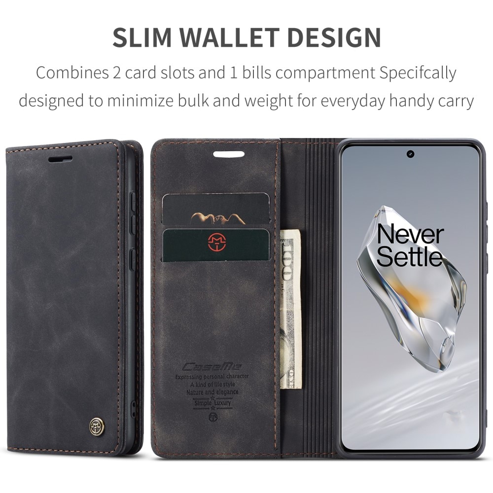 Slim Bookcover hoesje OnePlus 12 zwart