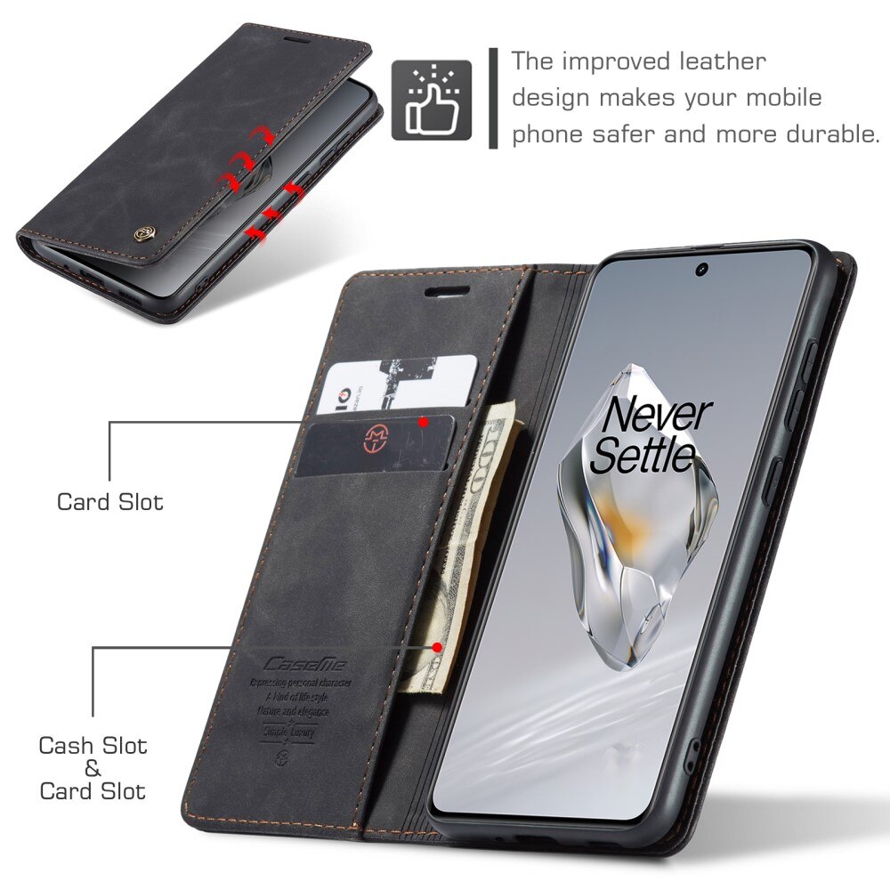 Slim Bookcover hoesje OnePlus 12 zwart