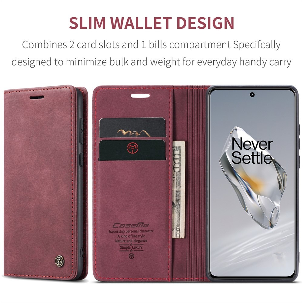Slim Bookcover hoesje OnePlus 12 rood
