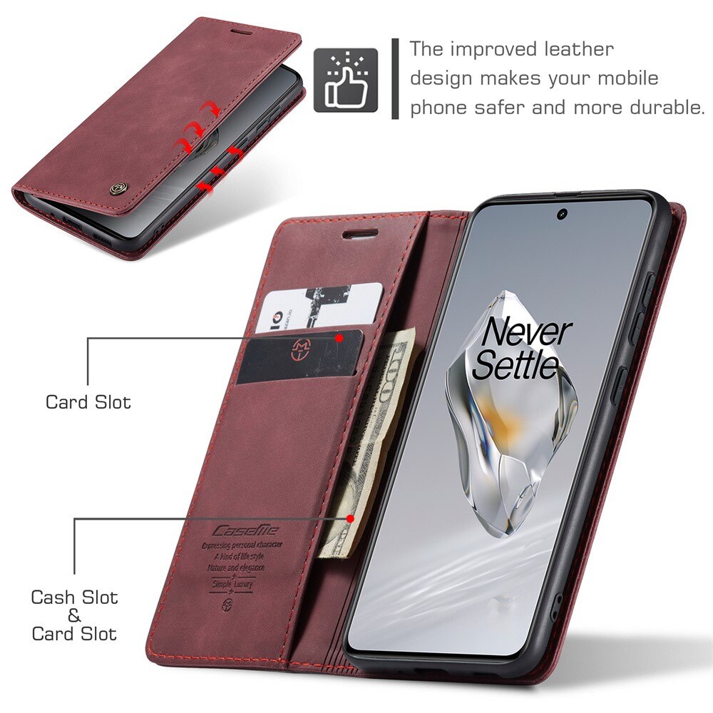 Slim Bookcover hoesje OnePlus 12 rood