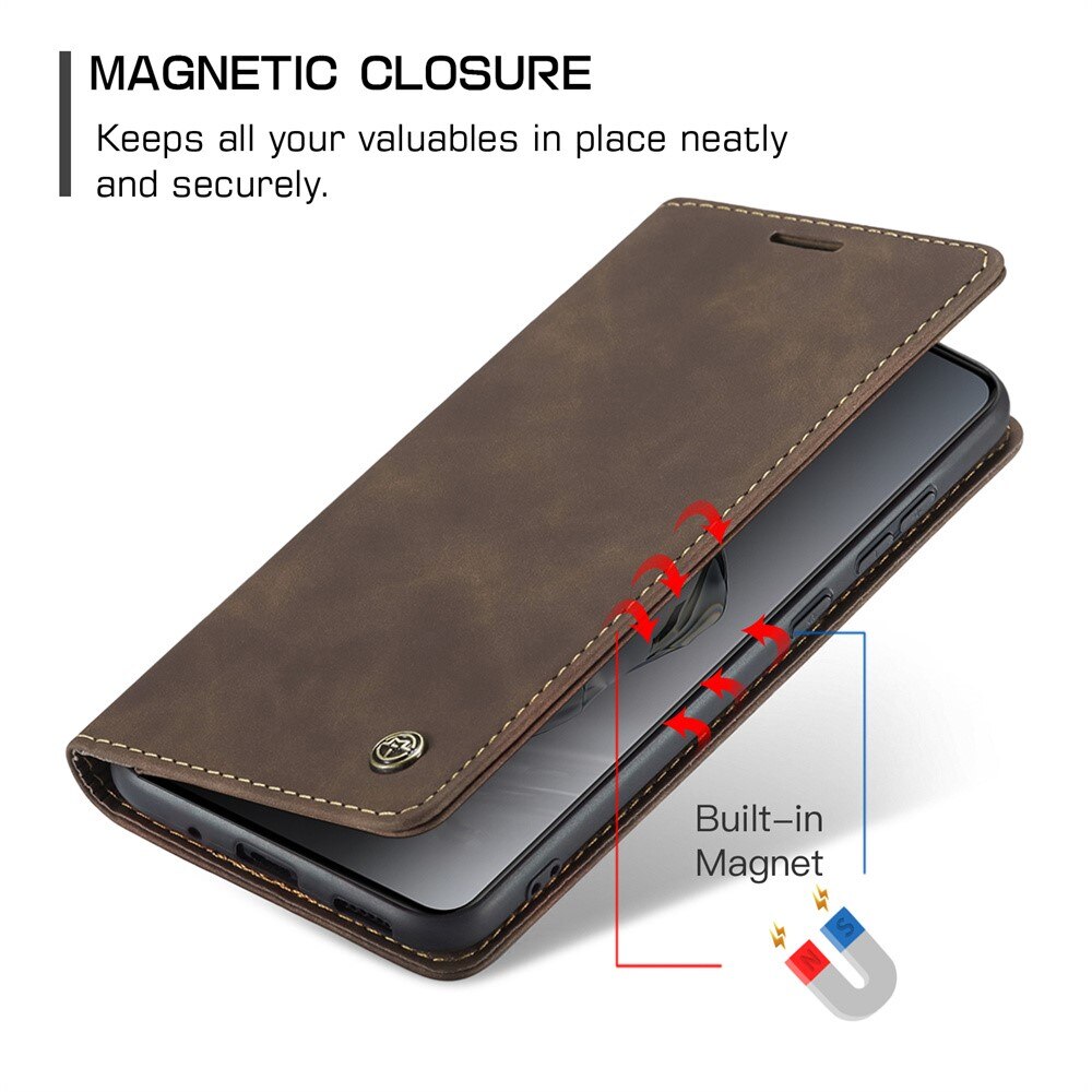 Slim Bookcover hoesje OnePlus 12 bruin