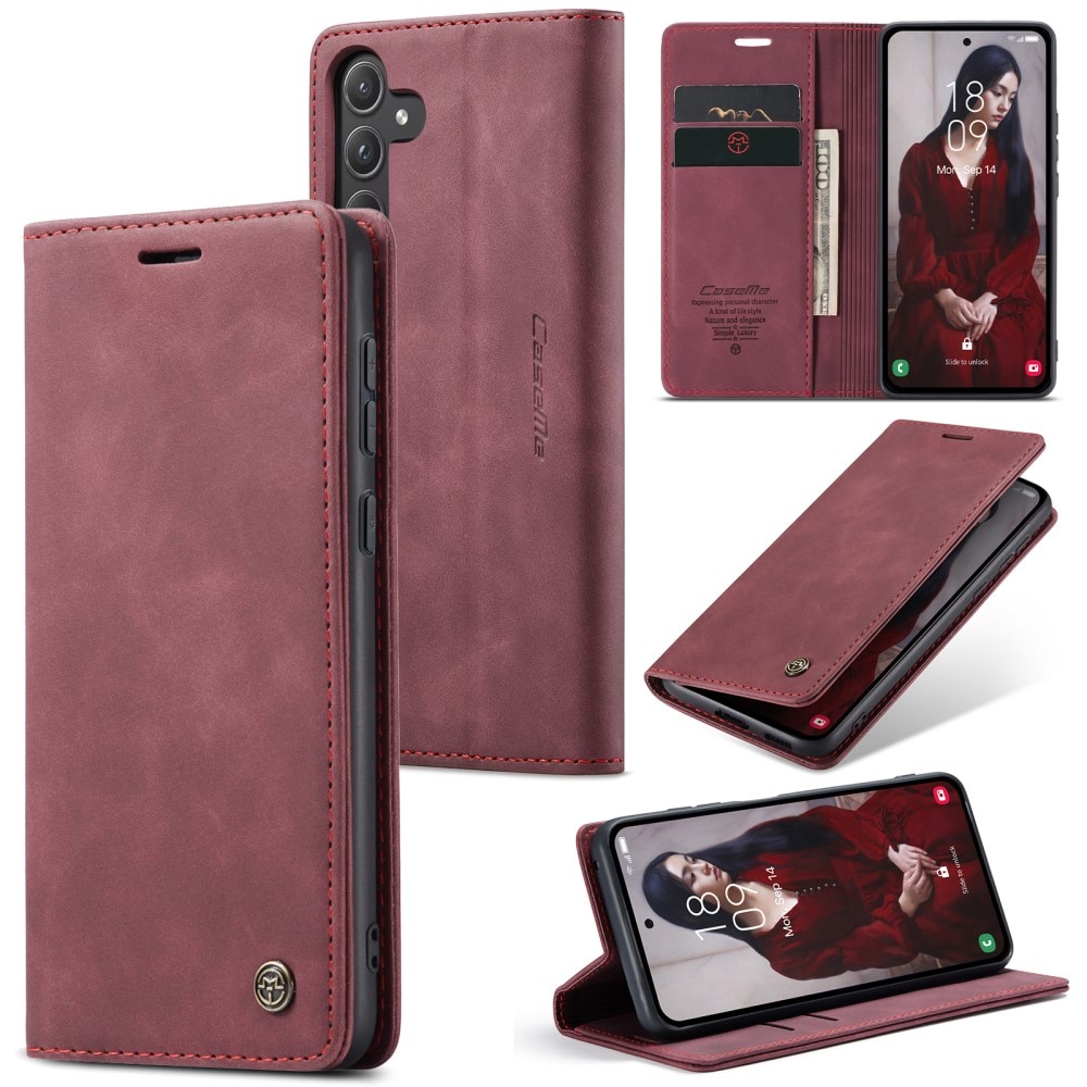 Slim Bookcover hoesje Samsung Galaxy A55 rood