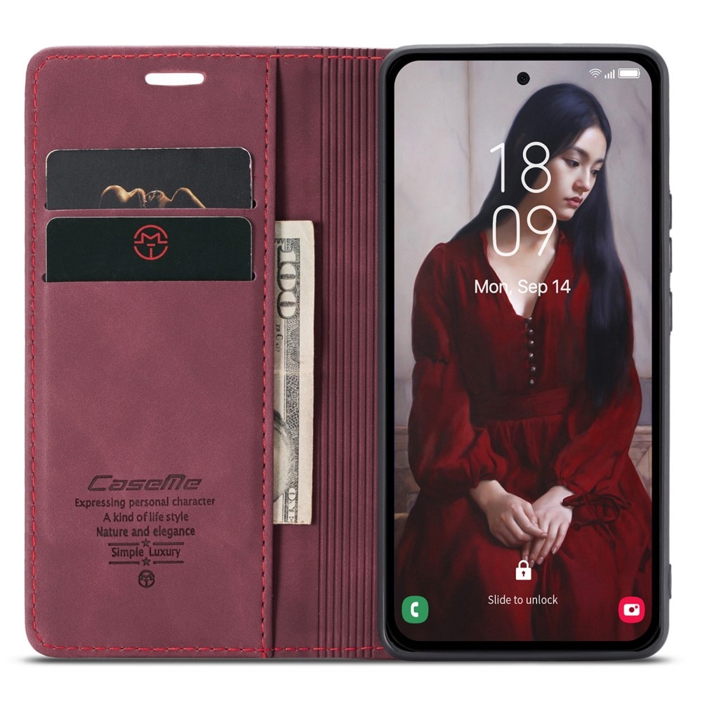 Slim Bookcover hoesje Samsung Galaxy A55 rood