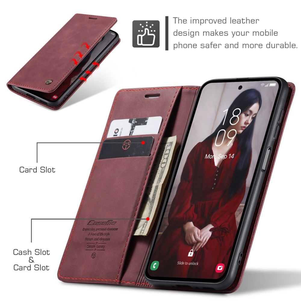 Slim Bookcover hoesje Samsung Galaxy A55 rood