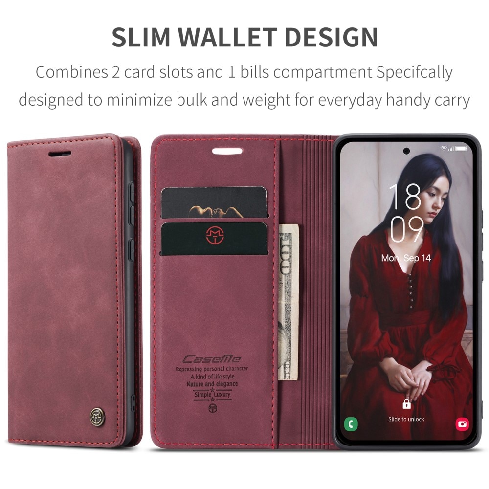 Slim Bookcover hoesje Samsung Galaxy A55 rood