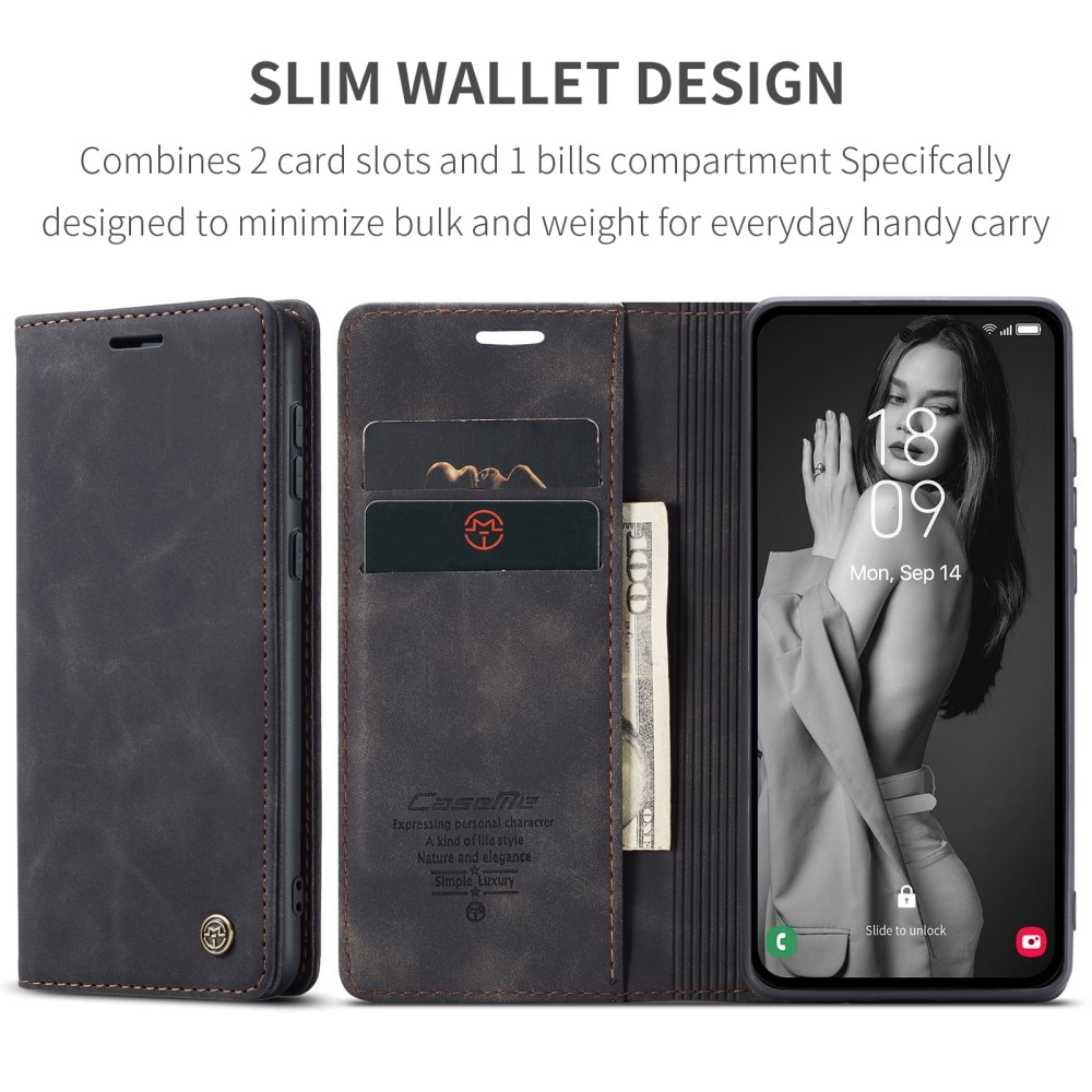 Slim Bookcover hoesje Samsung Galaxy A55 zwart