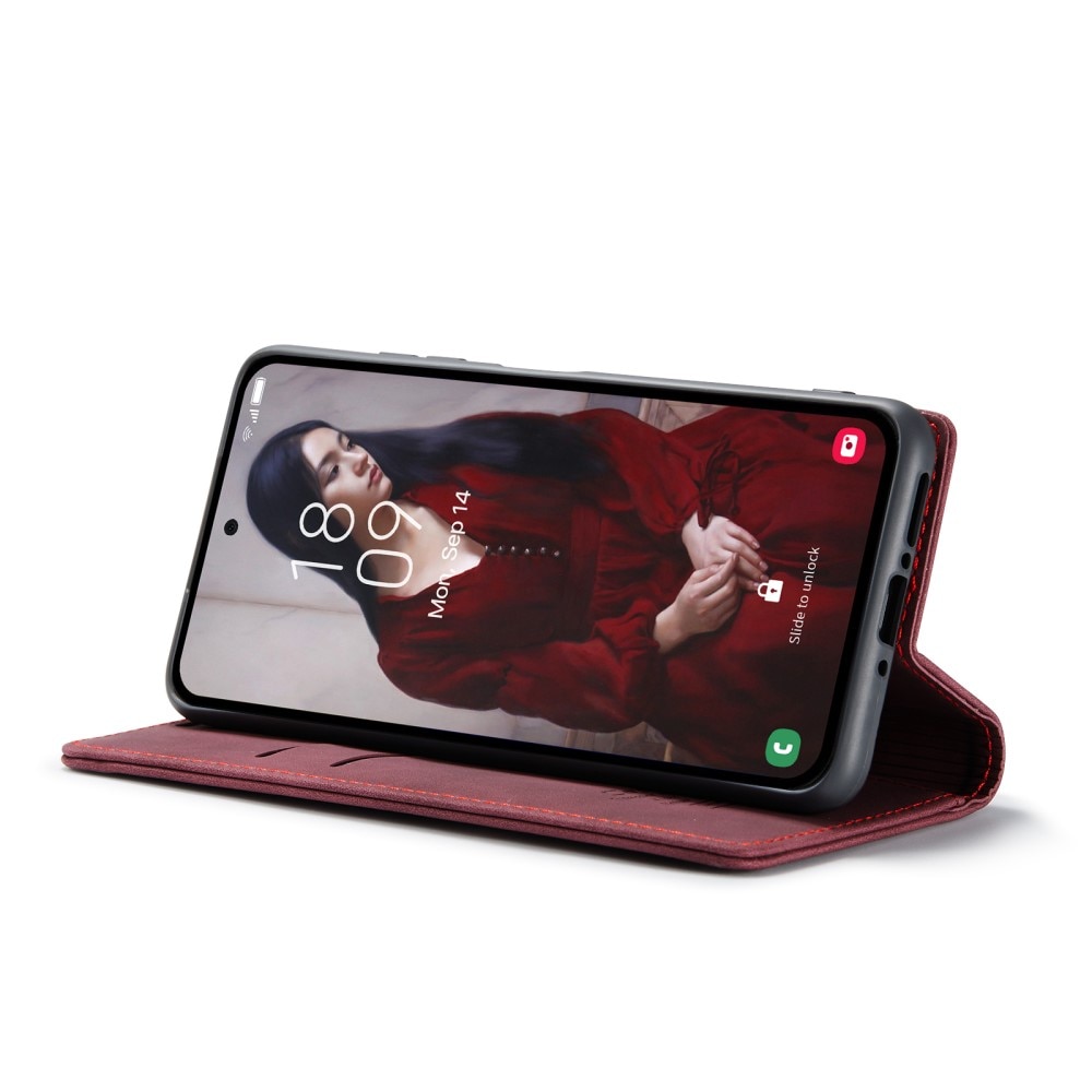 Slim Bookcover hoesje Samsung Galaxy A35 rood
