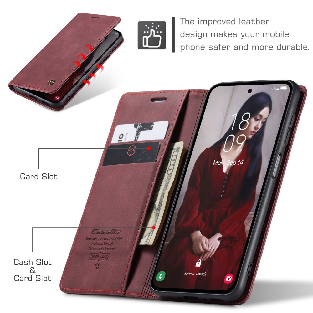 Slim Bookcover hoesje Samsung Galaxy A35 rood