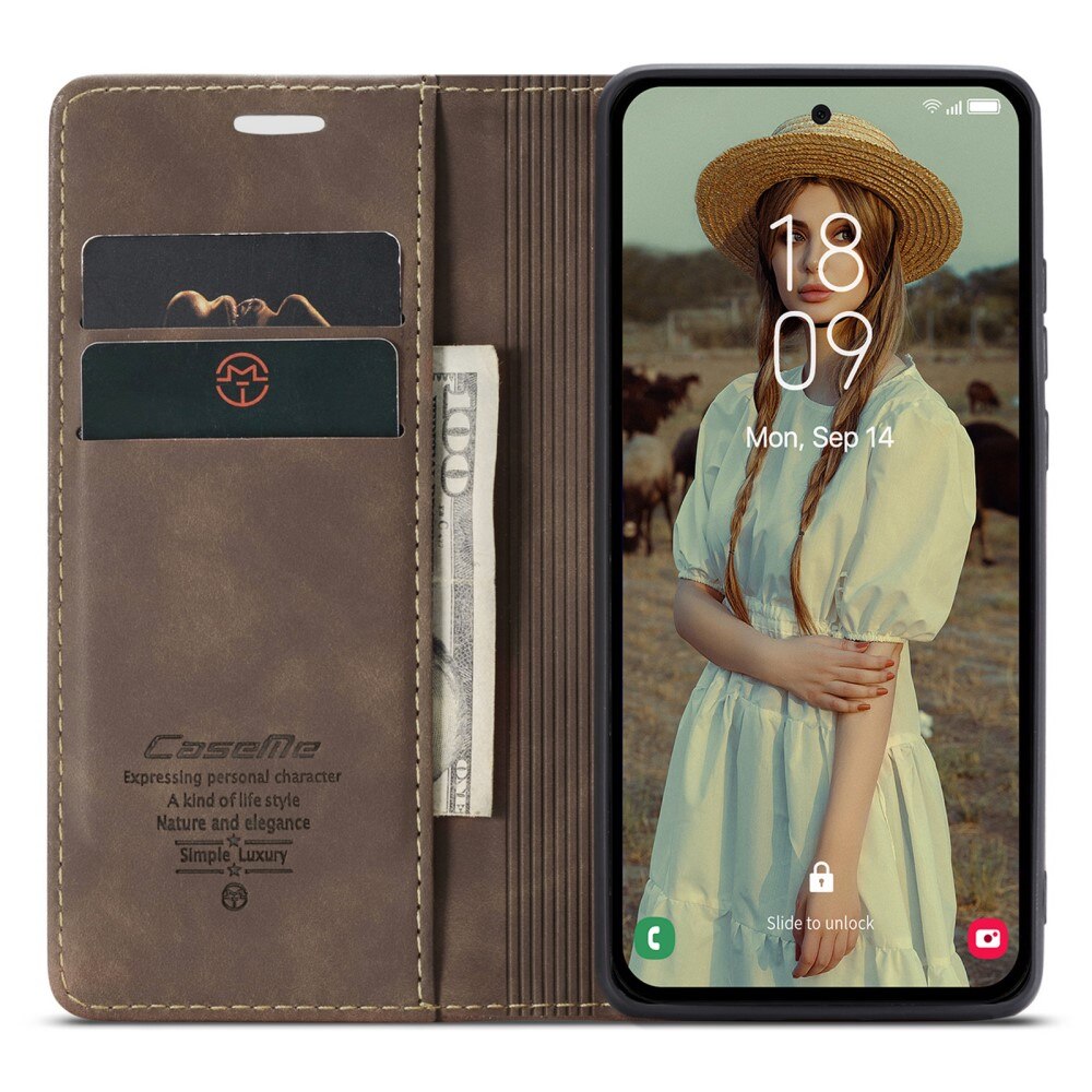Slim Bookcover Hoesje Samsung Galaxy A35 Bruin