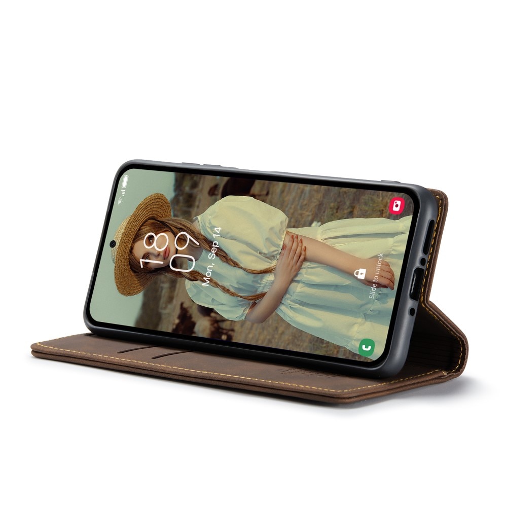Slim Bookcover Hoesje Samsung Galaxy A35 Bruin