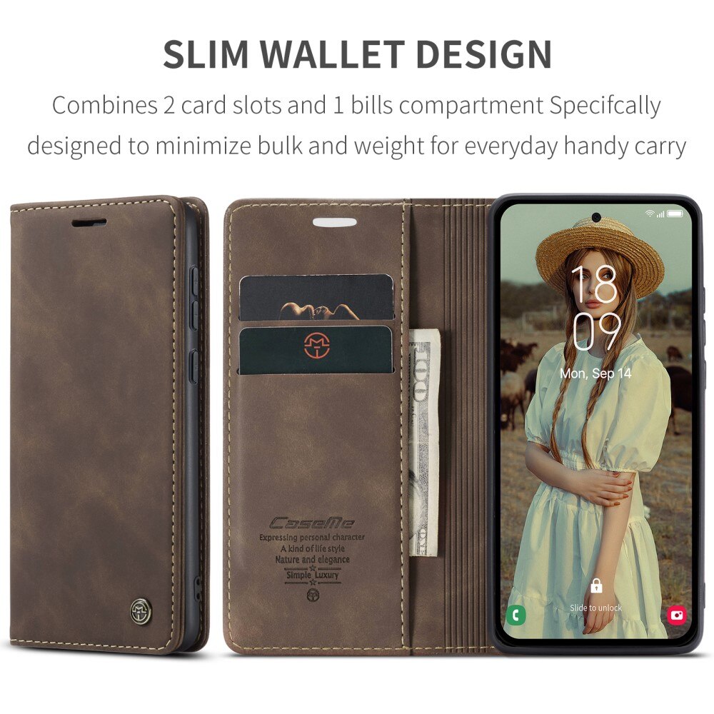 Slim Bookcover hoesje Samsung Galaxy A35 bruin