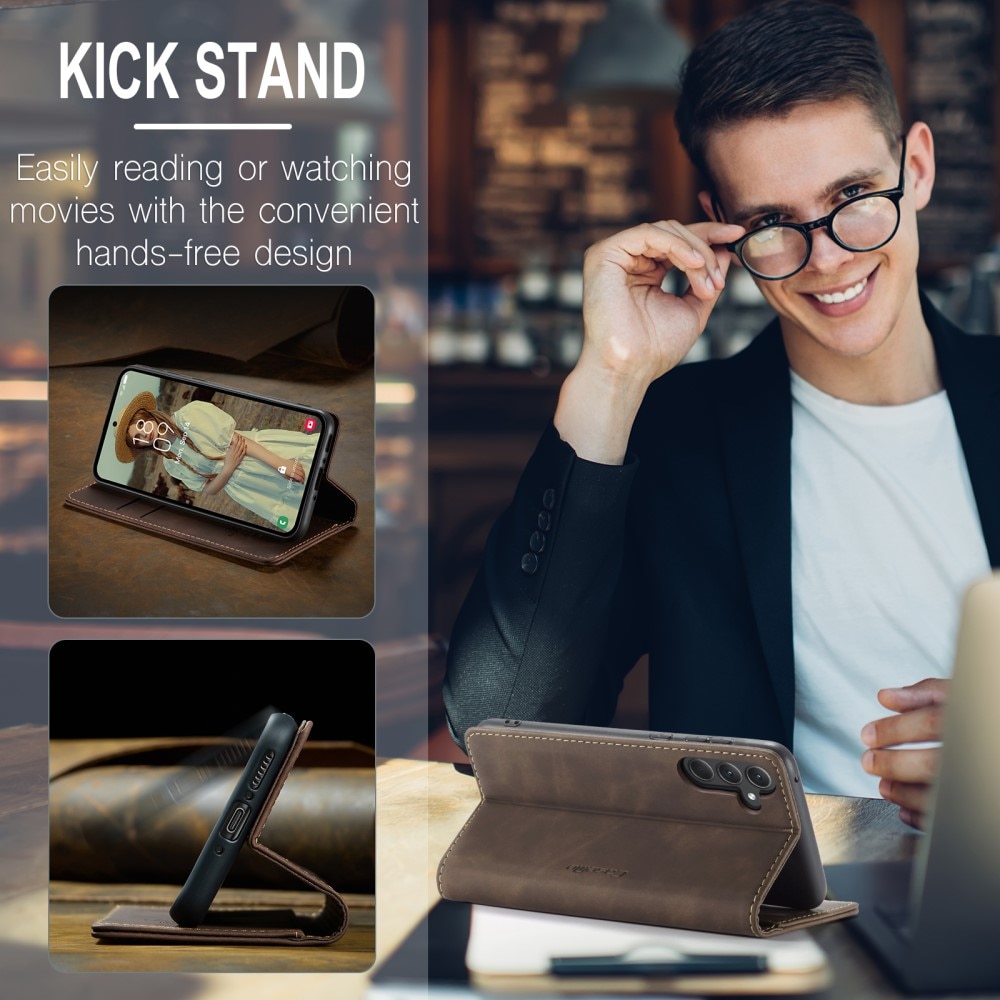 Slim Bookcover Hoesje Samsung Galaxy A35 Bruin
