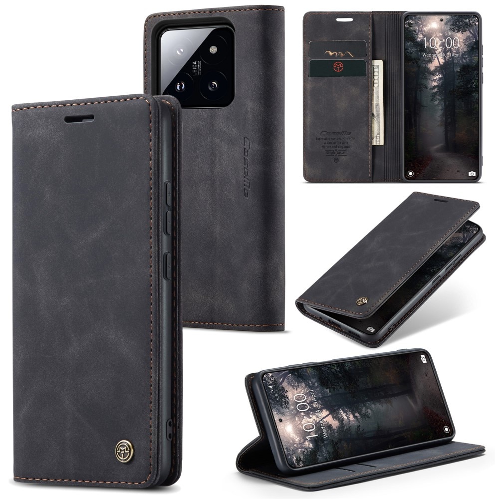 Slim Bookcover hoesje Xiaomi 14 zwart