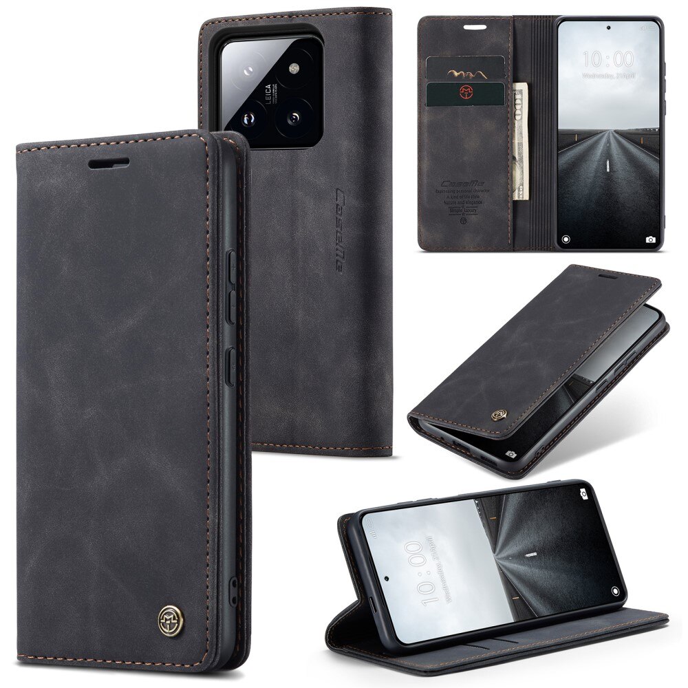 Slim Bookcover hoesje Xiaomi 14 Pro zwart