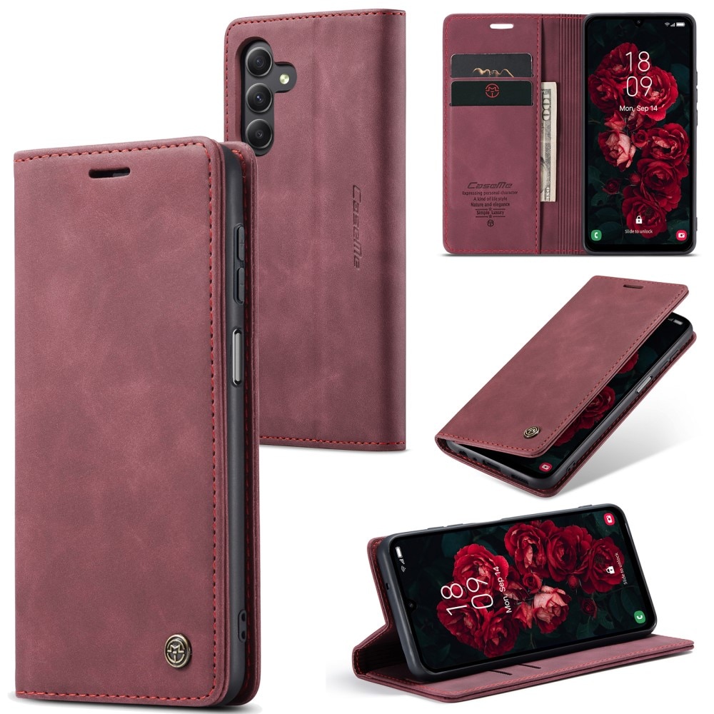 Slim Bookcover hoesje Samsung Galaxy A25 rood