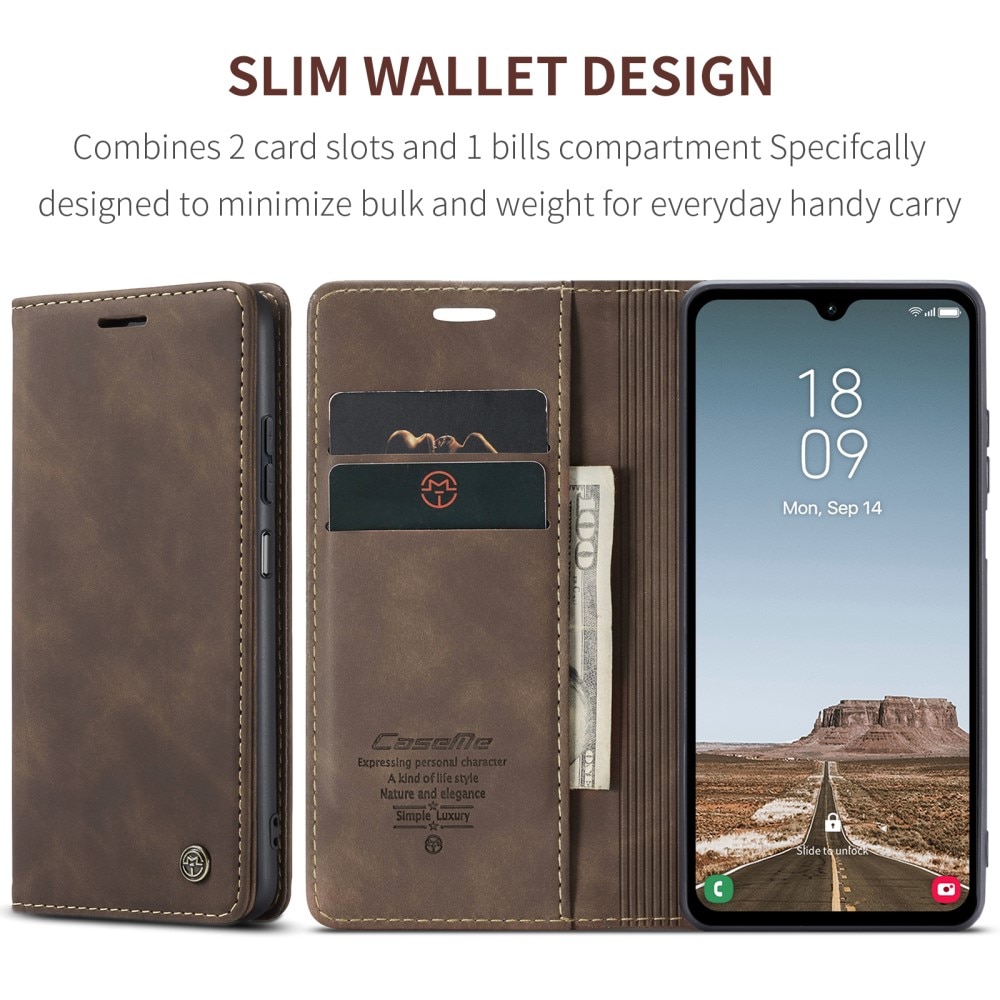 Slim Bookcover hoesje Samsung Galaxy A05s bruin