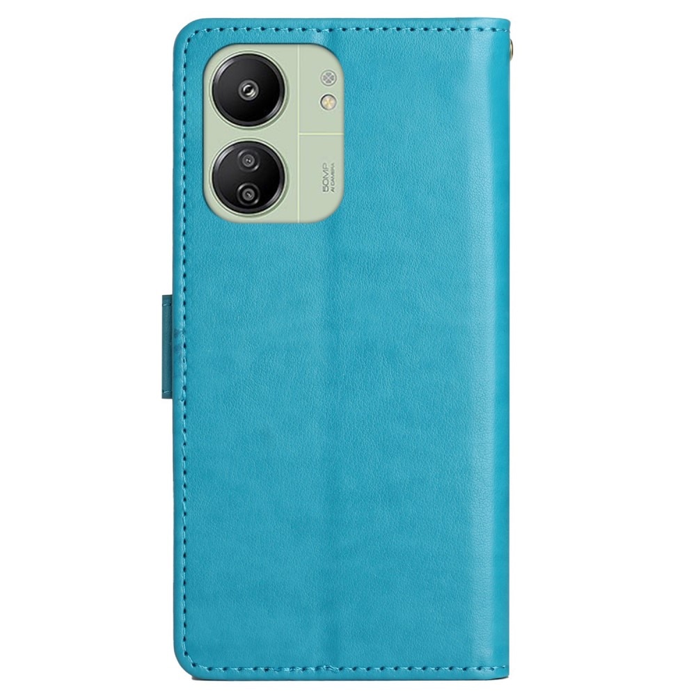 Xiaomi Redmi 13C Leren vlinderhoesje blauw