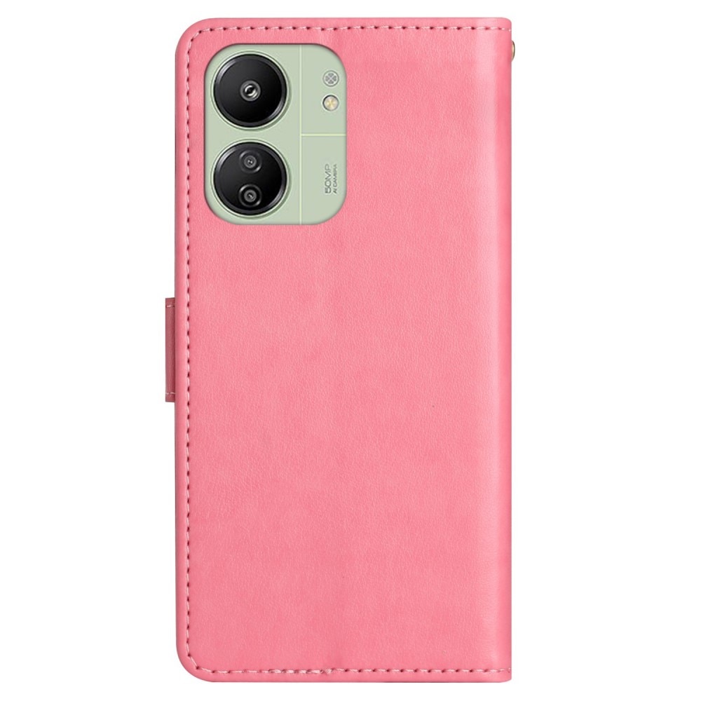 Xiaomi Redmi 13C Leren vlinderhoesje roze