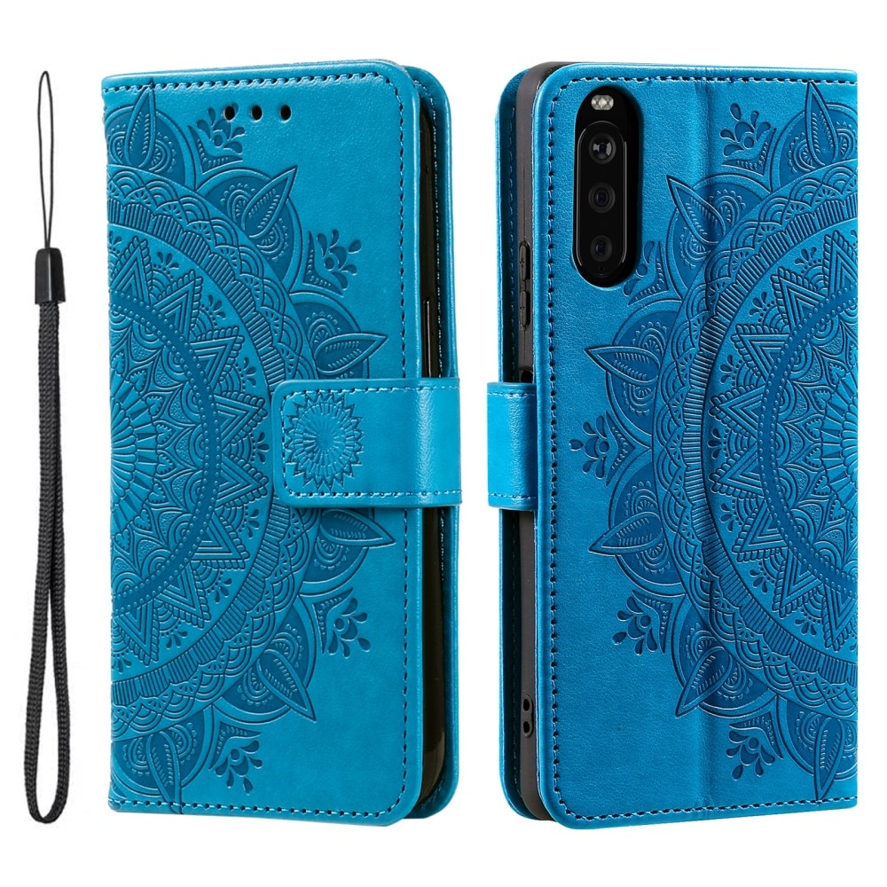 Sony Xperia 10 VI Leren Mandalahoesje blauw