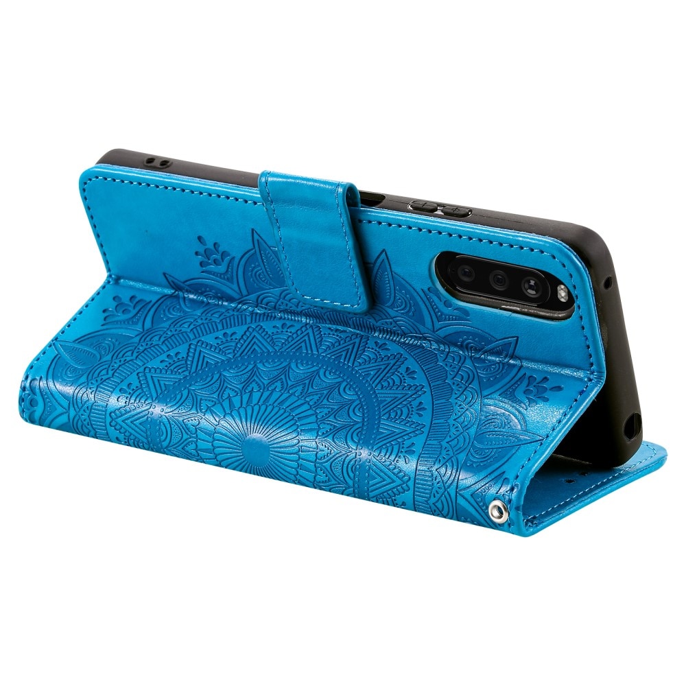 Sony Xperia 10 VI Leren Mandalahoesje blauw