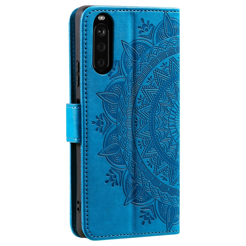 Sony Xperia 10 VI Leren Mandalahoesje blauw