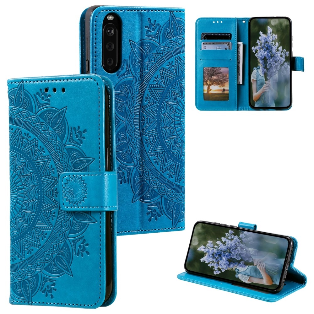 Sony Xperia 10 VI Leren Mandalahoesje blauw