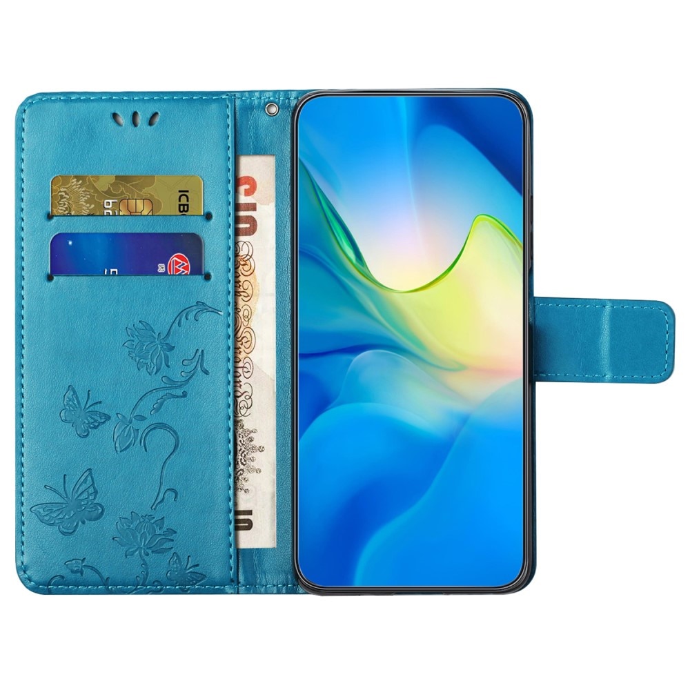 Motorola Moto G04 Leren vlinderhoesje blauw