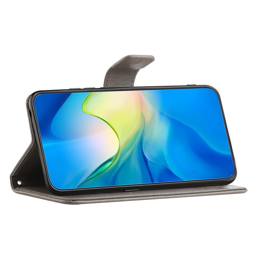 Motorola Moto G04 Leren vlinderhoesje Grijs