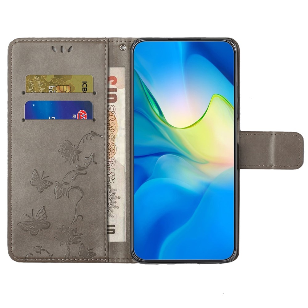 Motorola Moto G04 Leren vlinderhoesje Grijs