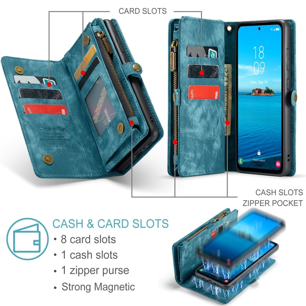 Multi-slot Hoesje Samsung Galaxy A35 blauw