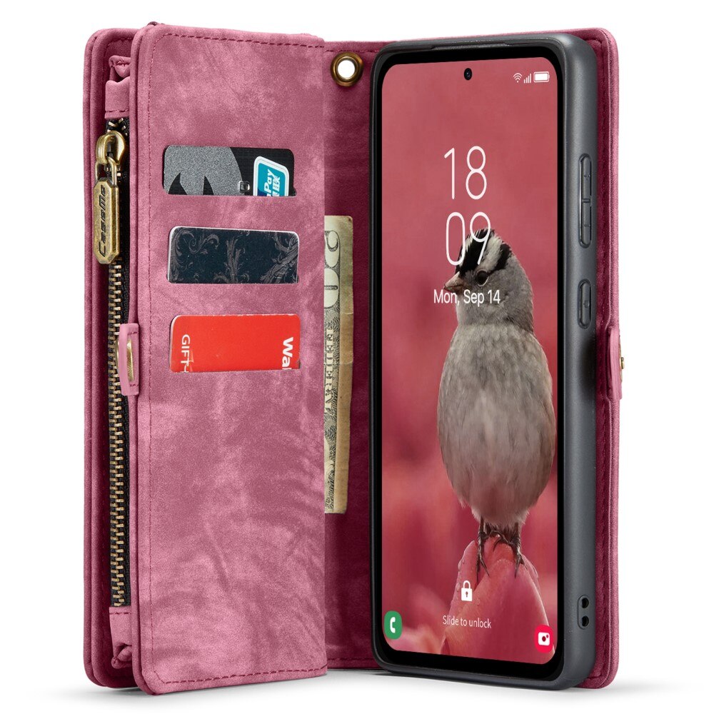 Multi-slot Hoesje Samsung Galaxy A55 rood