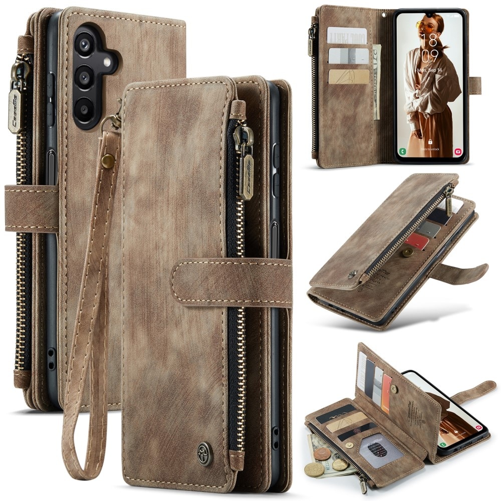 Bookcover hoesje Rits Samsung Galaxy A15 bruin