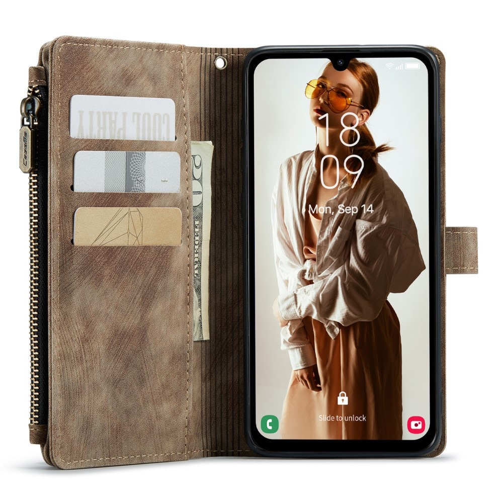 Bookcover hoesje Rits Samsung Galaxy A15 bruin