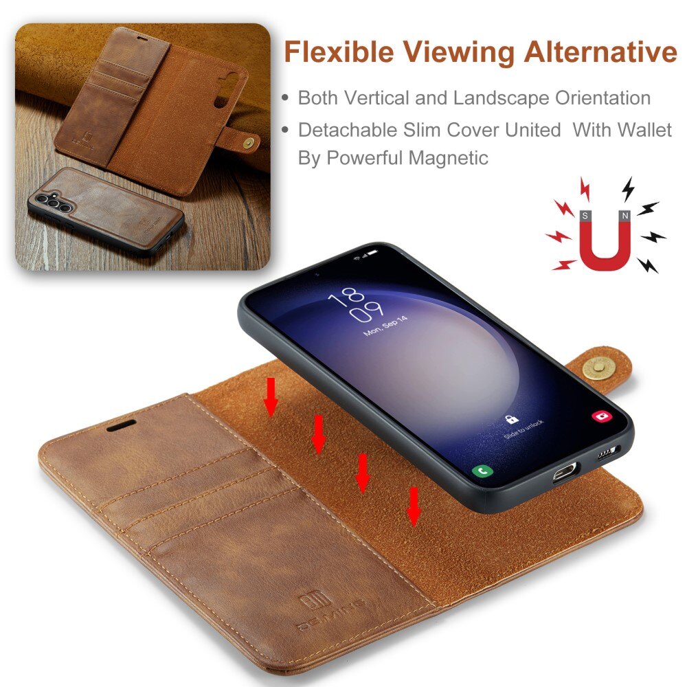 Magnet Wallet Samsung Galaxy A15 Cognac