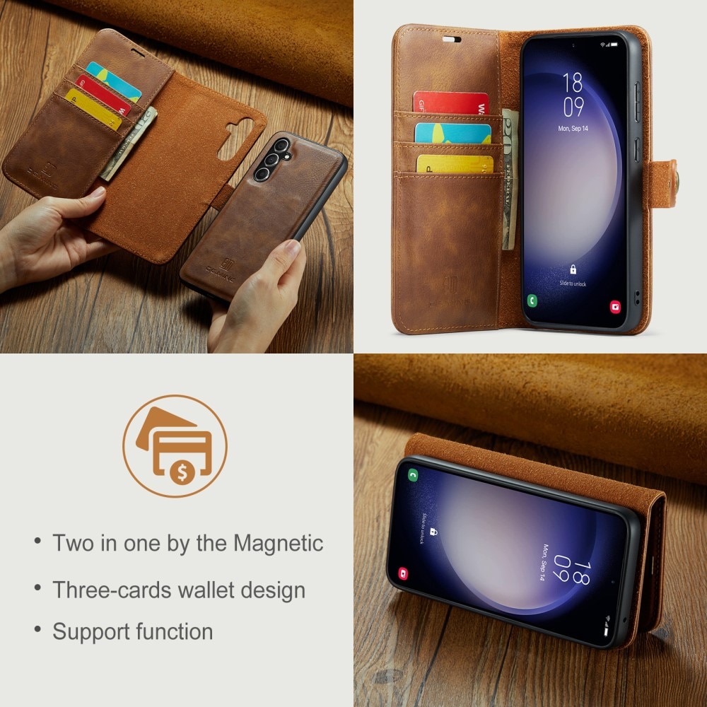 Magnet Wallet Samsung Galaxy A15 Cognac