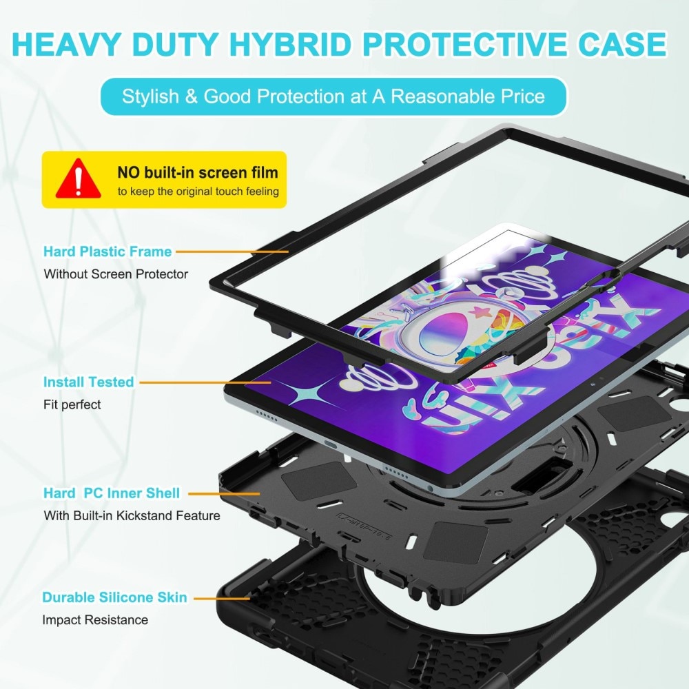 Lenovo M10 Plus (3rd gen) Schokbestendige Hybridcase Zwart