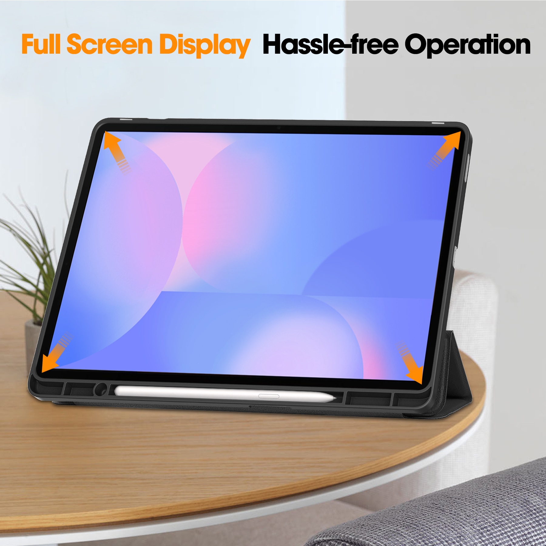 Samsung Galaxy Tab S10 FE Plus Tri-fold met Penhouder Zwart