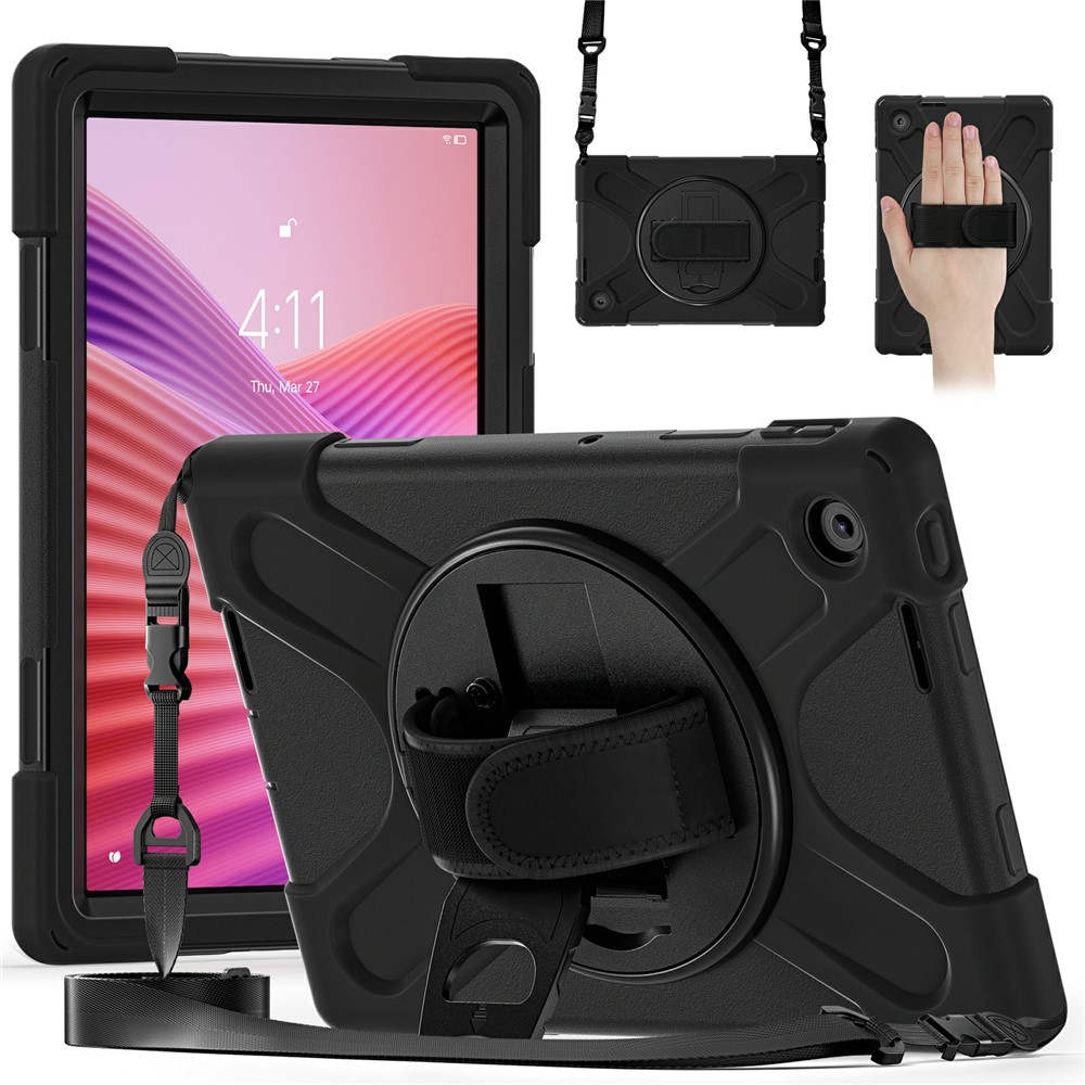  Lenovo Tab Schokbestendige Hybridcase met schouderriem Zwart