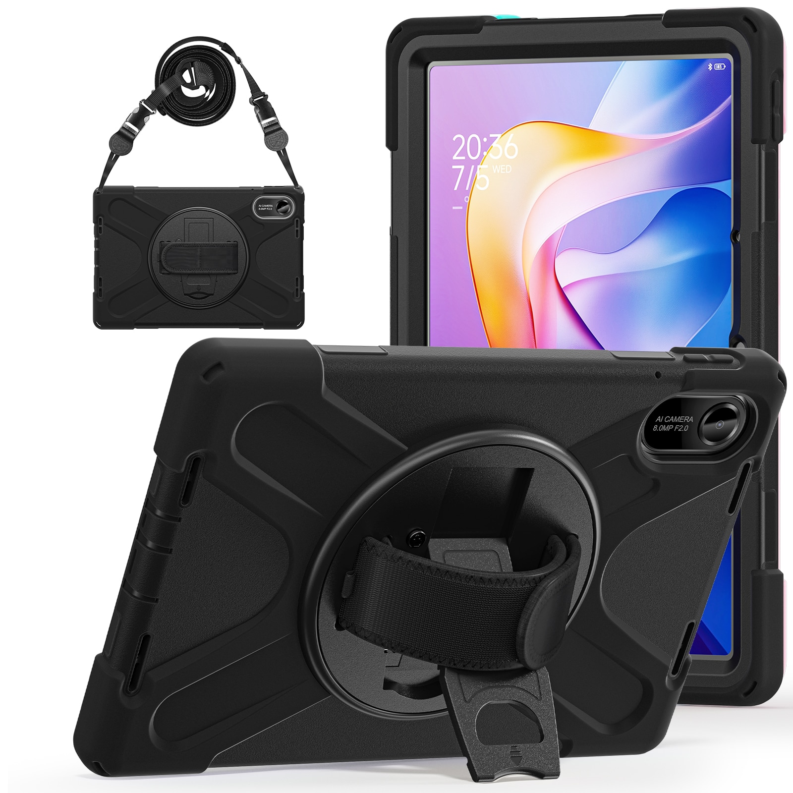 Xiaomi Redmi Pad 2 Schokbestendige Hybridcase met schouderriem zwart