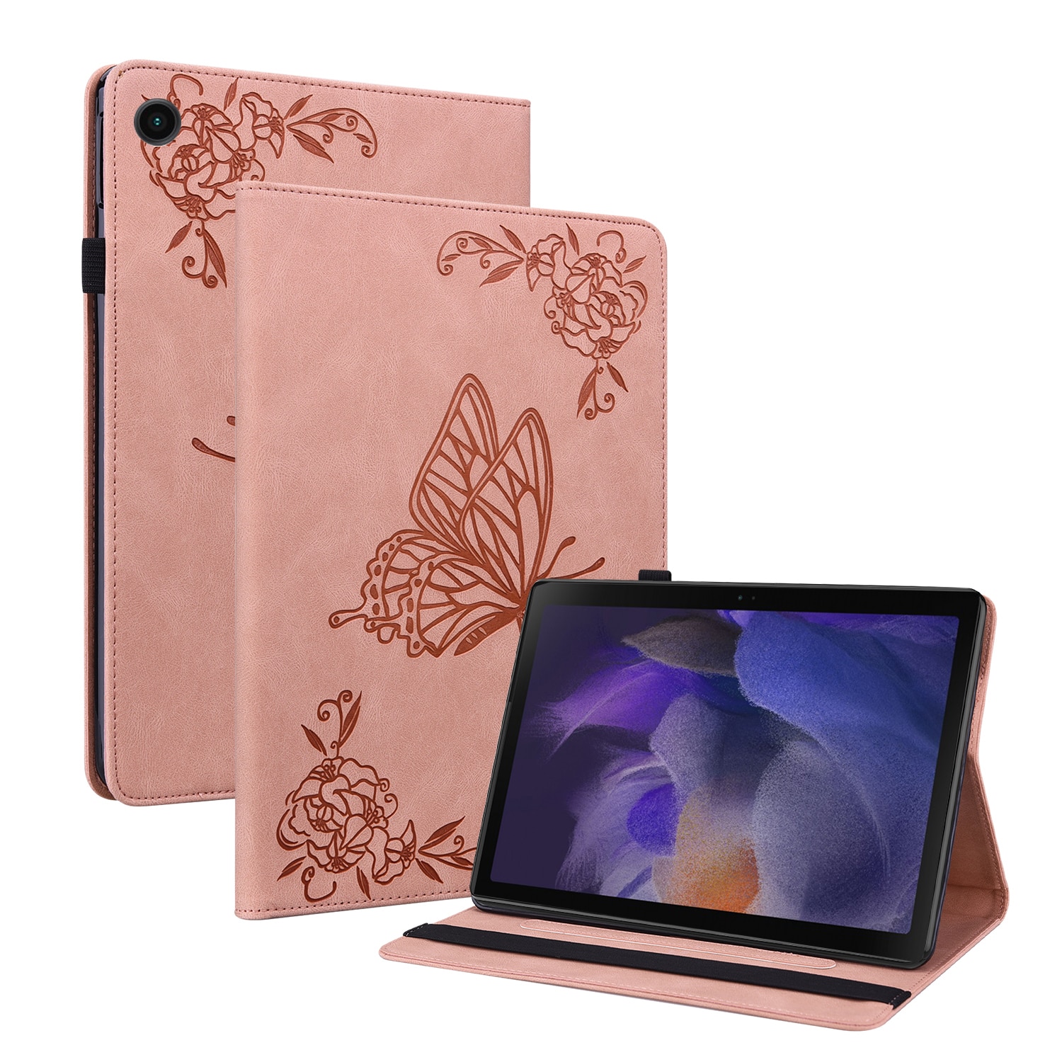 Samsung Galaxy Tab A11 Leren vlinderhoesje Roze