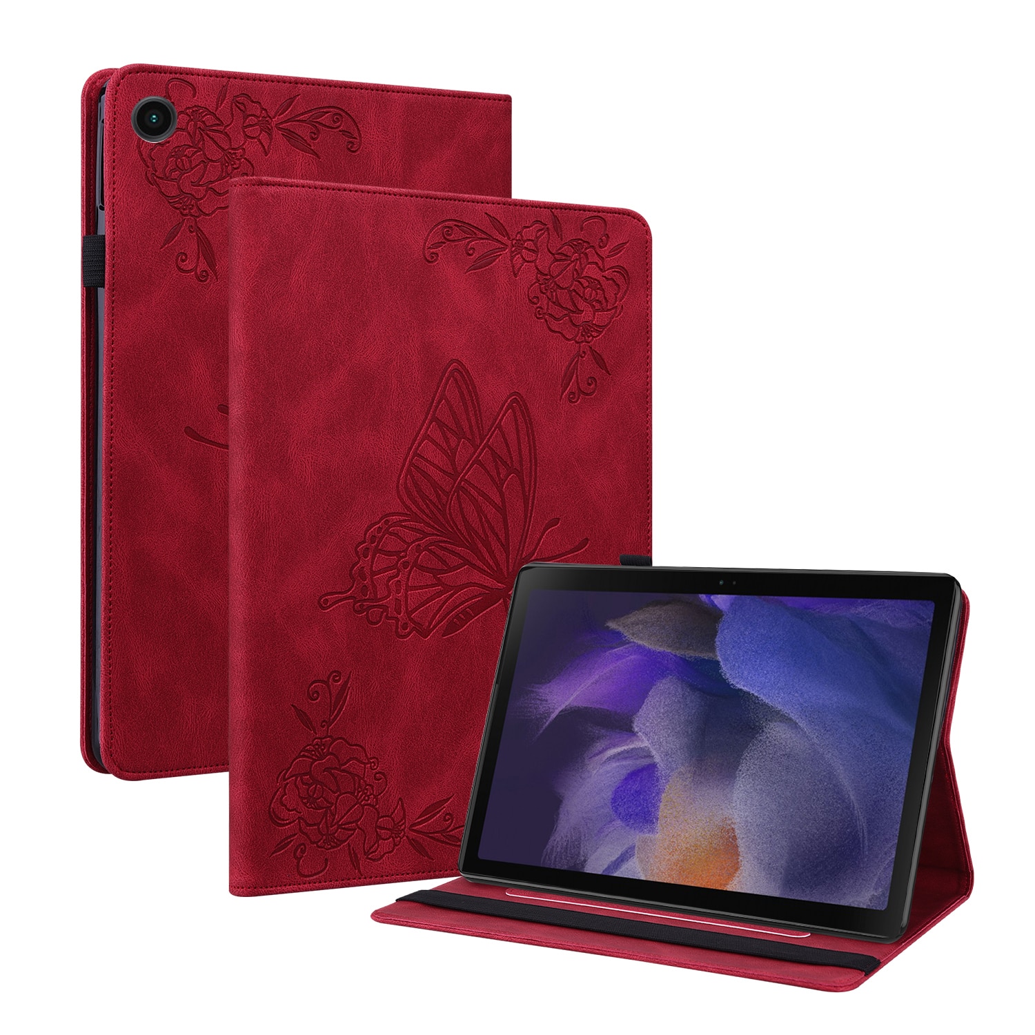 Samsung Galaxy Tab A11 Plus Leren vlinderhoesje Rood