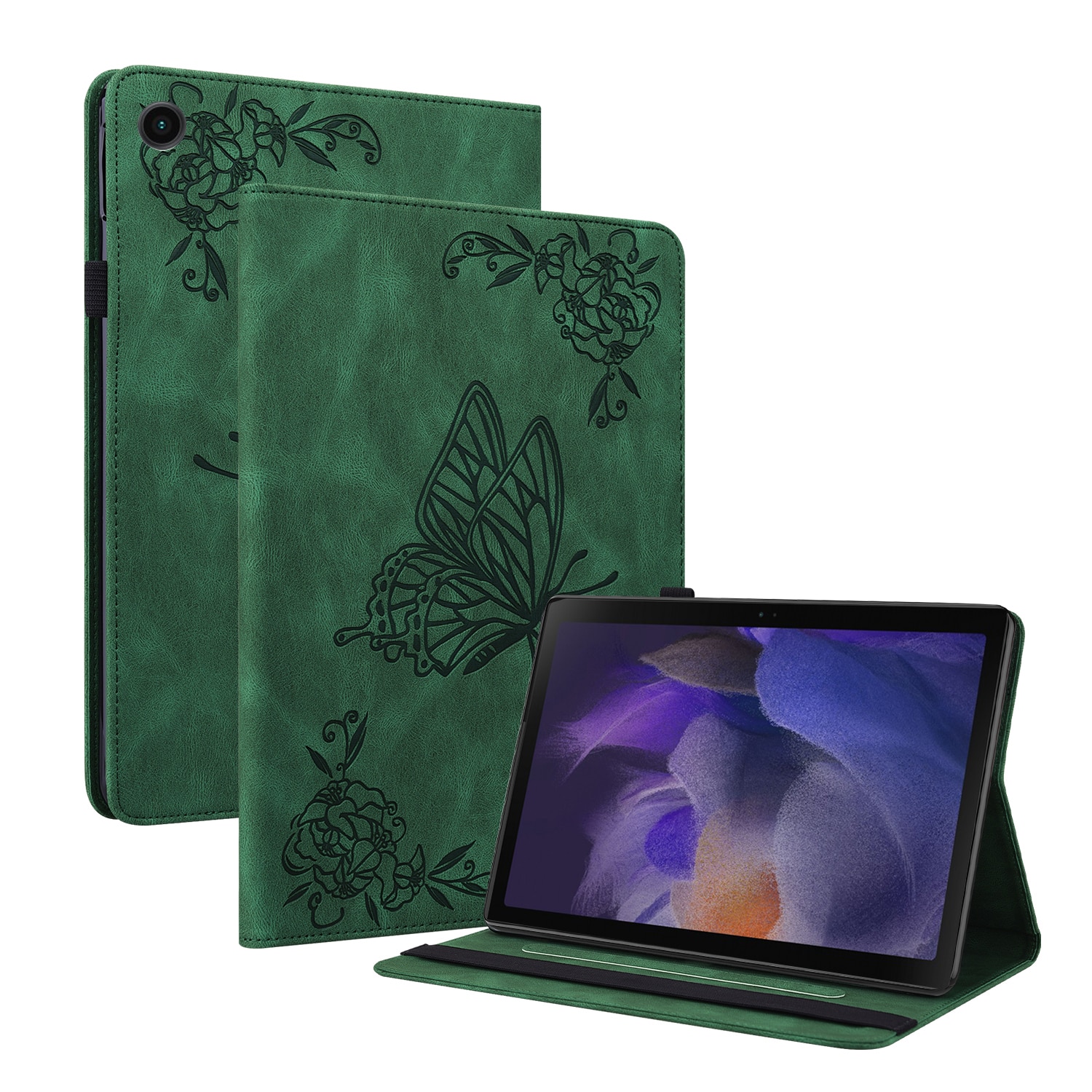 Samsung Galaxy Tab A11 Plus Leren vlinderhoesje Groen